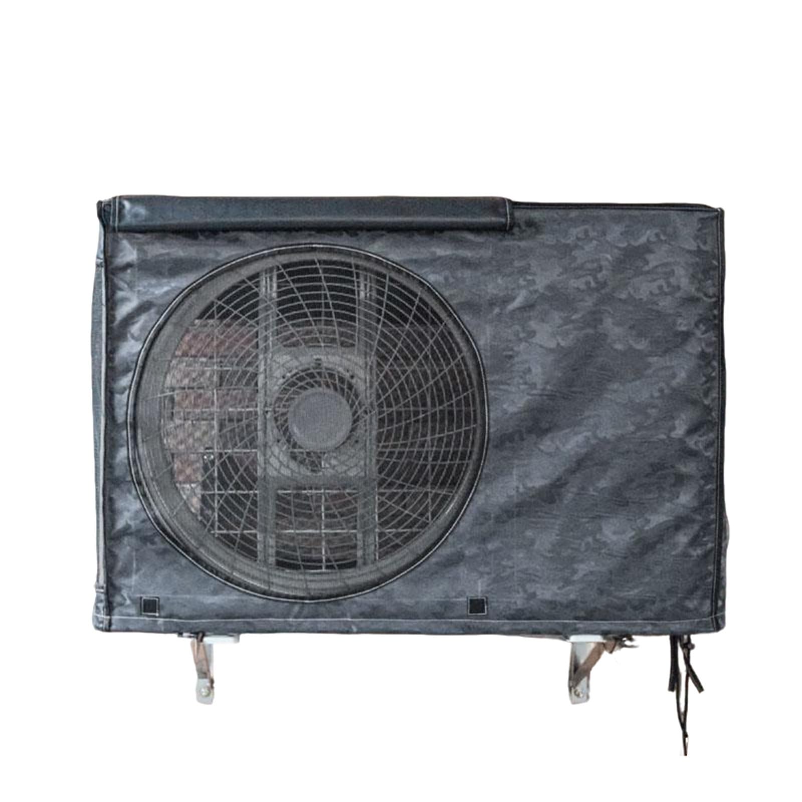 QYMYOZ Outdoor Air Conditioner Cover, Ventilated AC Unit Protector with Adjustable Straps, Fits Wall-Mounted Air Conditioners (Black, 98x73x41cm/39x29x16in)