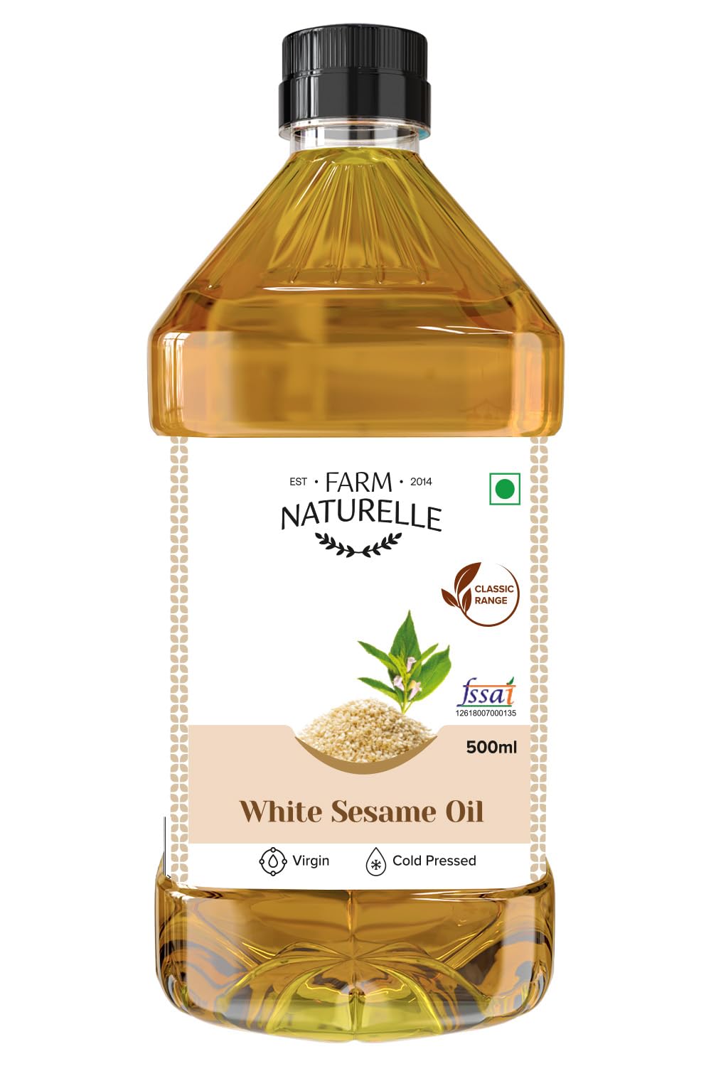 Farm Naturelle-Virgin Cold Pressed White Sesame Seed Cooking Oil -500ml