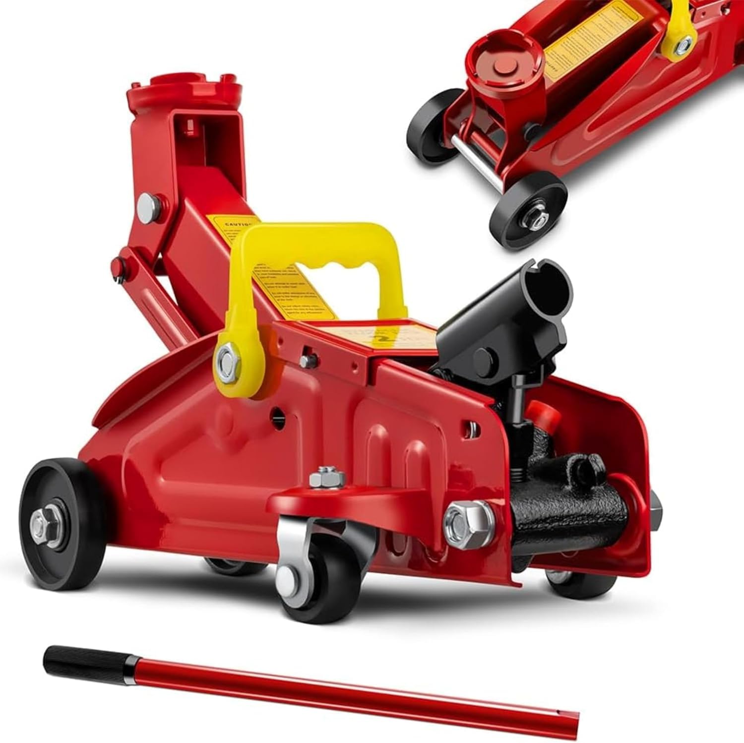 Cric Sollevatore Idraulico A Carrello Meccanico Per Auto 2 Tonnellate Altezza di Sollevamento 140-305mm Martinetto Sollevatore Con 4 Ruote Bidirezionali