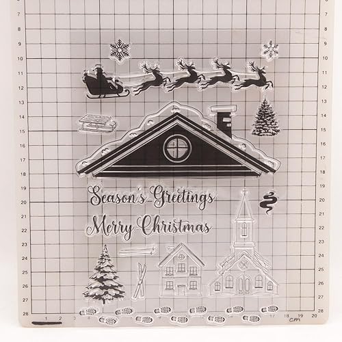 Miniatura 8 de Reno, alce, árbol de Navidad, ciervo, hoja de pino, estrella, nieve, sellos transparentes de silicona transparente, para álbum, tarjetas, sello de