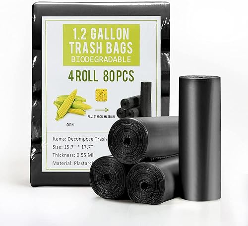 Miniatura 8 de Bolsas de basura pequeñas de 4 galones, biodegradables, sin perfume, resistentes a desgarros y fugas, ecológicas, compostables, para oficina, baño,