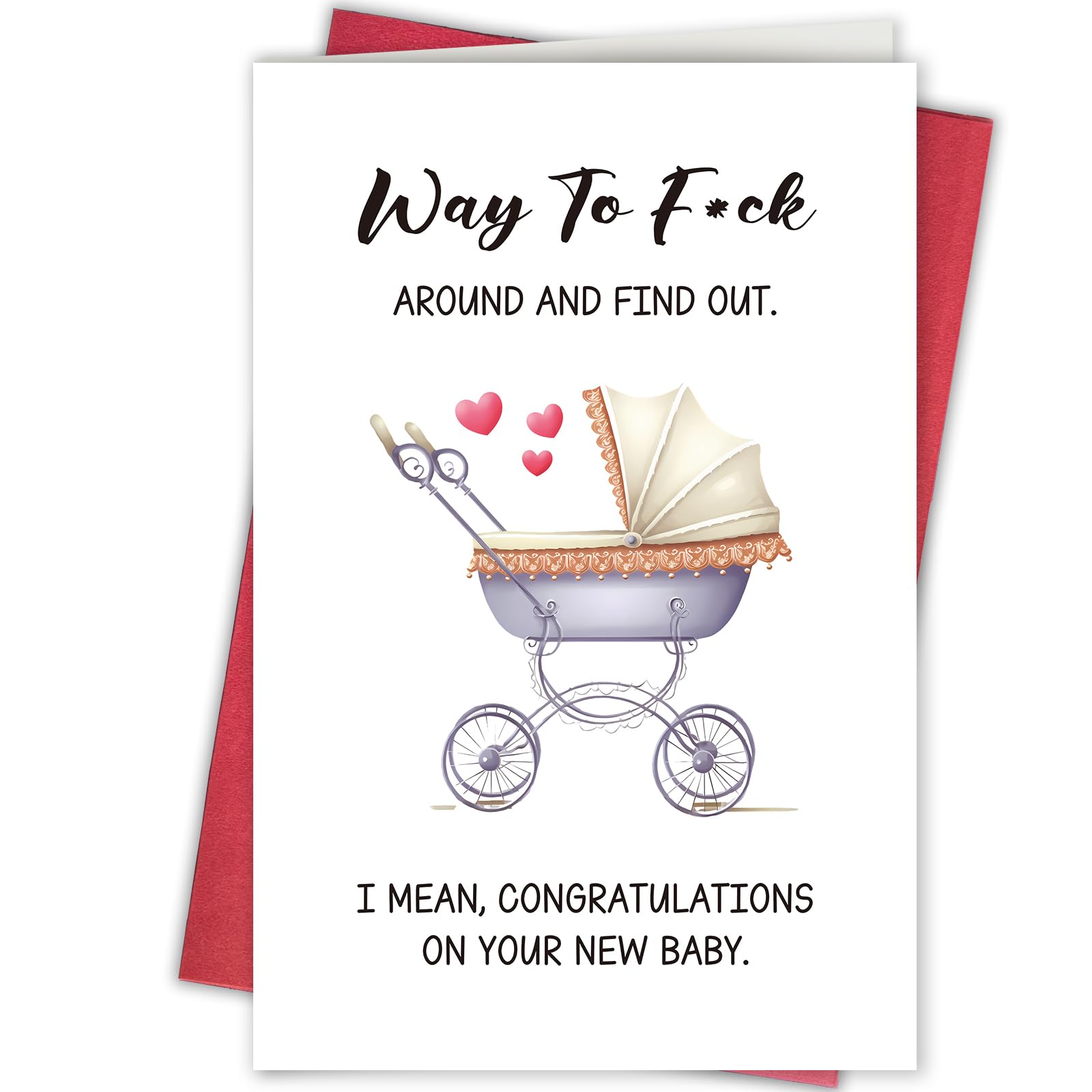 Sarcastic Baby Shower Card, Funny New Baby Congrats Card for New Parents, Stroller Congratulations Card for New Baby, Rude Newborn Card for New Mom