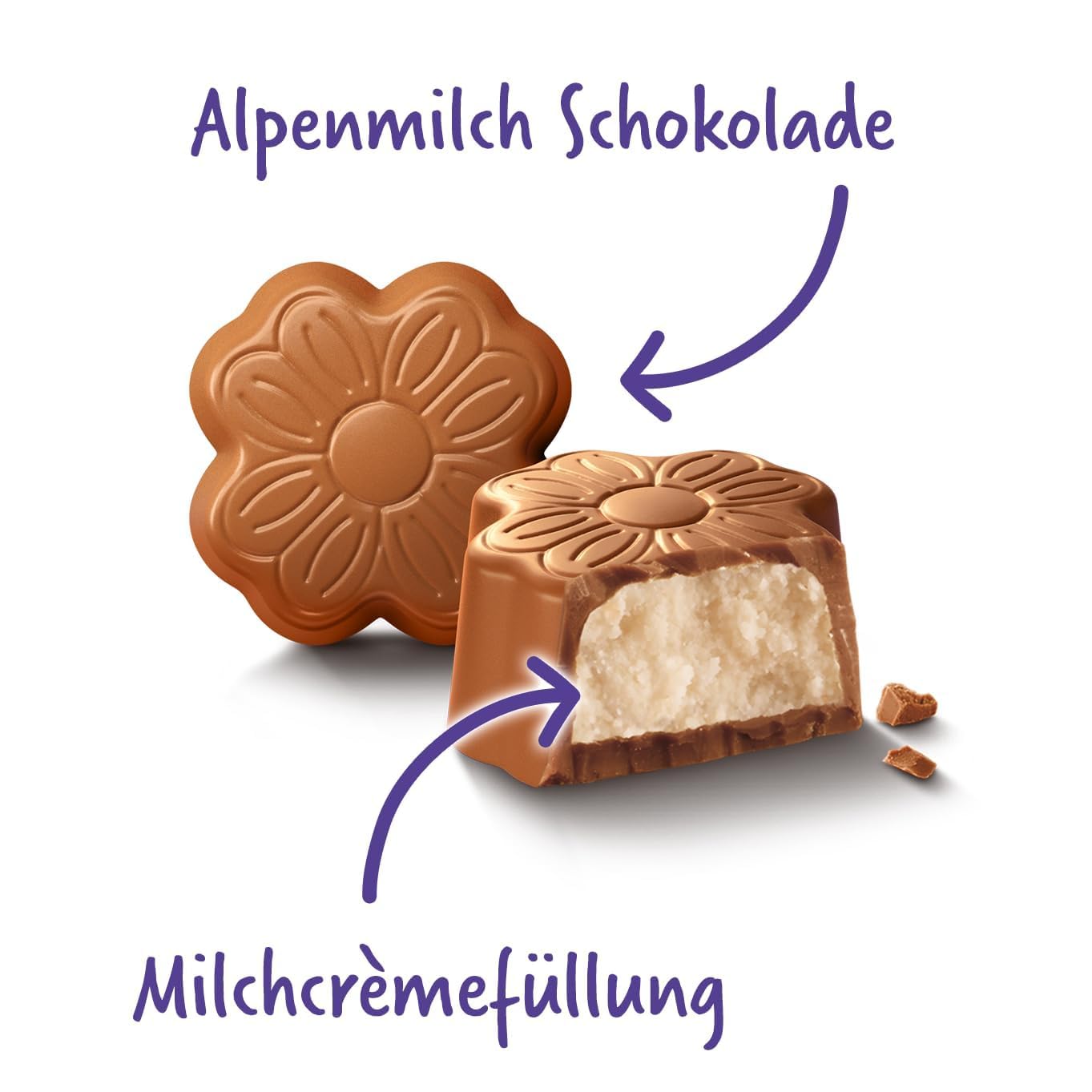 Milka Kleines Dankeschön Pralinen – Alpenmilch-Schokolade mit feiner Milchcrème-Füllung – 10 x 110 g