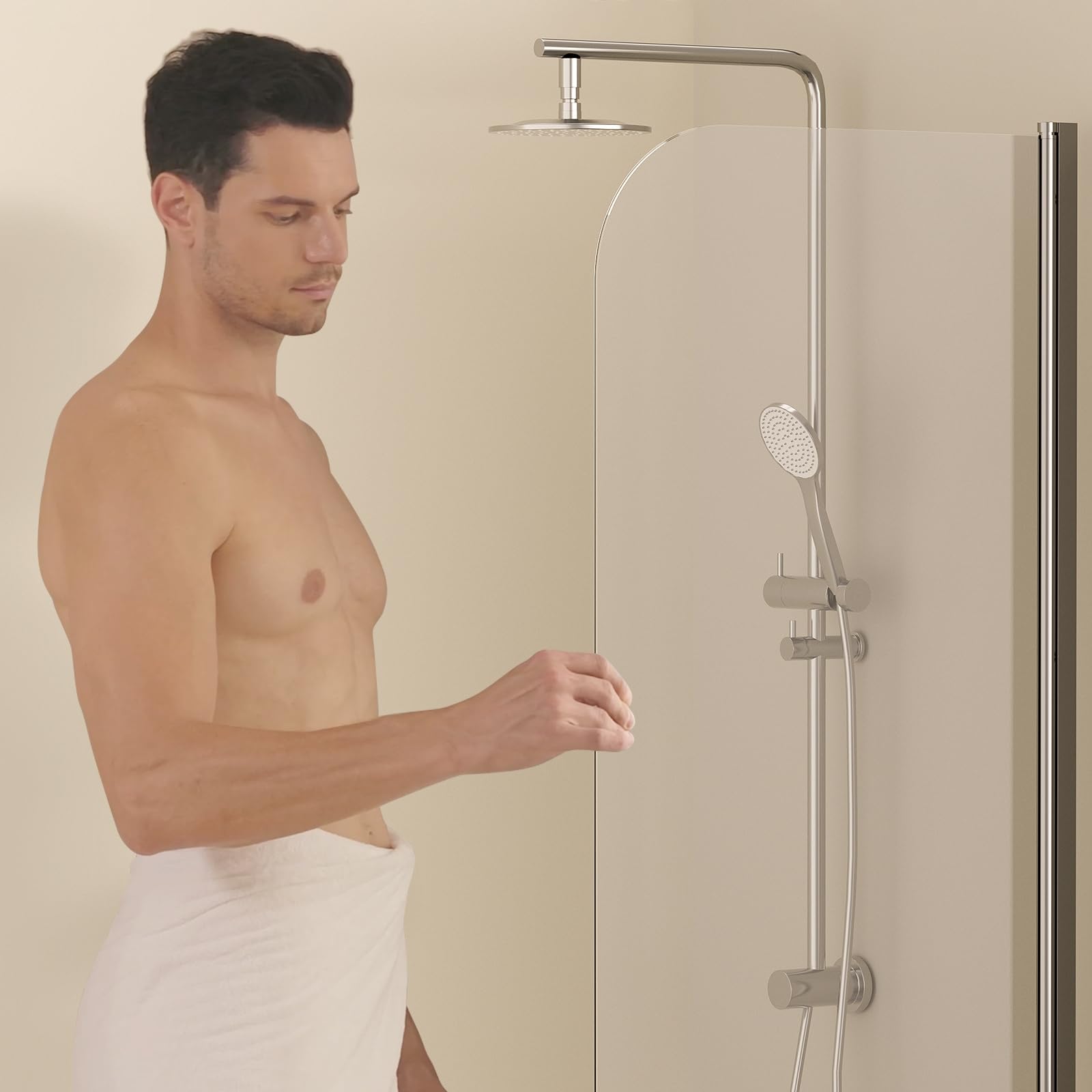 EMKE Paroi de douche pour baignoire 70 x 140 cm - Pliable - Pour baignoire, paroi de douche pliable - Verre de sécurité 6 mm