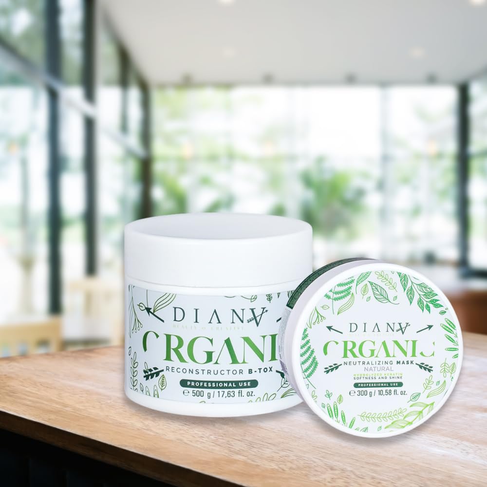 B-Tox für Haare und Haarmaske, Kleines Set, Haarkur mit Zusatz von Aldehydsäure und Kokosnussbutter, Haarregeneration, Haarpflege - Organic, 500g + 300g