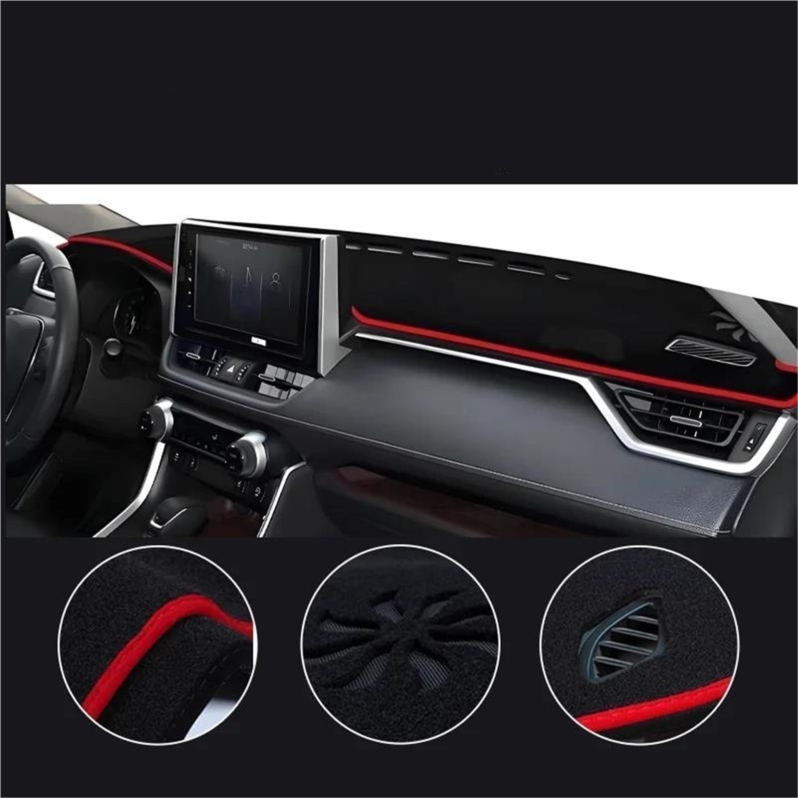 Tappetino Copri Cruscotto Auto Per Vw Per Golf 8 2020~2023 2022 MK8 Tappetino Antiscivolo Per Cruscotto Protezione Solare Interna(rosso,RHD)