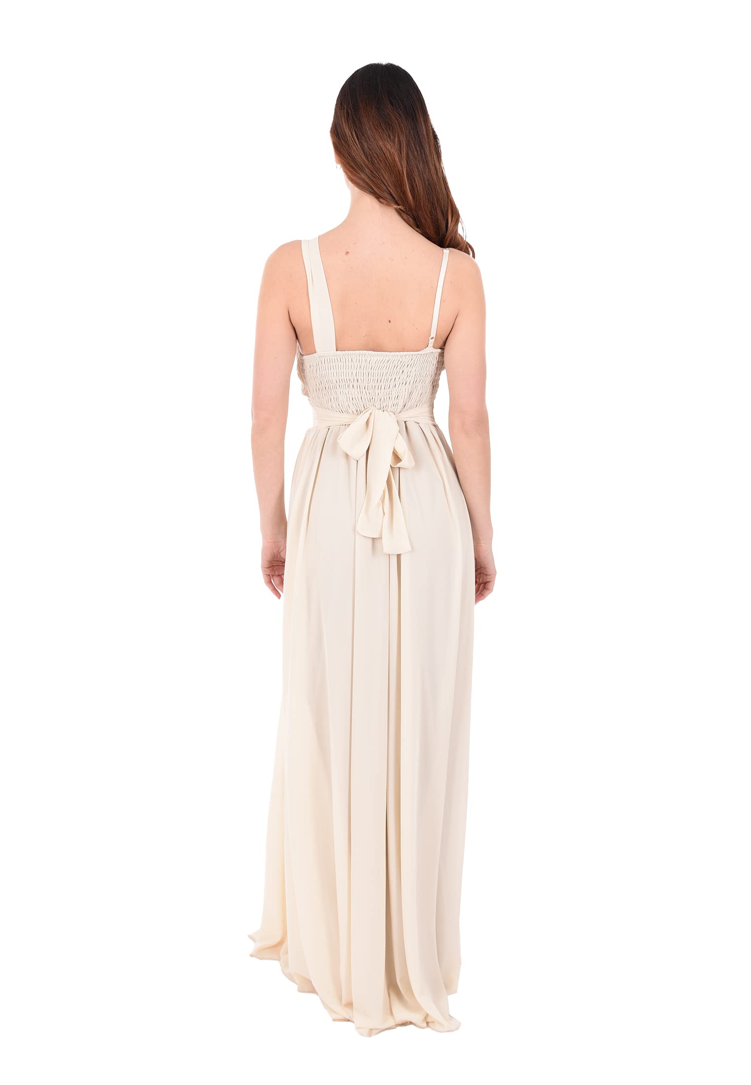 Ciabalù Abito Donna Elegante Impero Monospalla Vestito Lungo Made in Italy