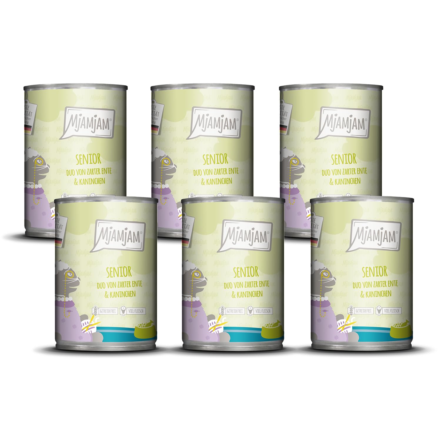 MjAMjAM - Premium wet food for cats - Senior - DUO of tender duck & rabbit, 6 pack (6x400g), grain-free