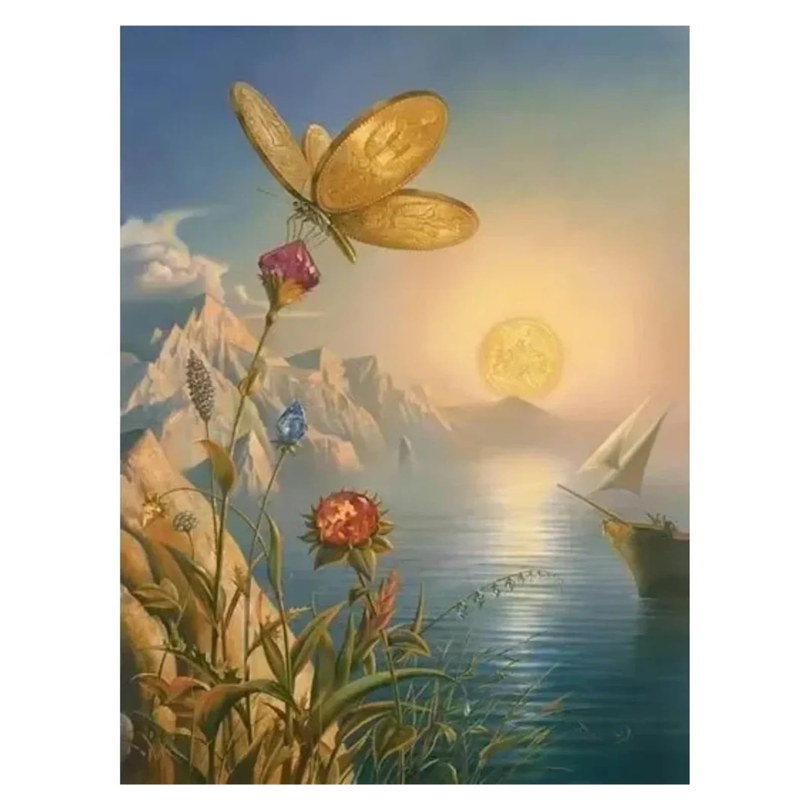 Xenite D Wall Art Canvas Prints Surrealism Poster Abstract Landscape Canvas Painting An Print Home Wall Art Pictures Ecoration(,30X40cm)