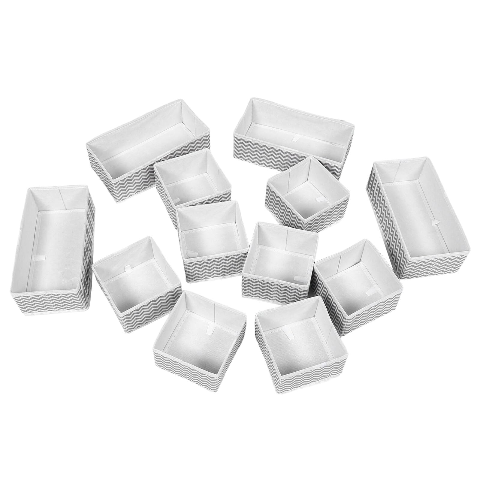 Artibetter Set 12 Pezzi Organizer per Biancheria Intima e Calzini Divisori per Cassetti senza Coperchio Non Tessuto Pieghevole Contenitori Robusti per Armadio e Cassettiera Soluzione