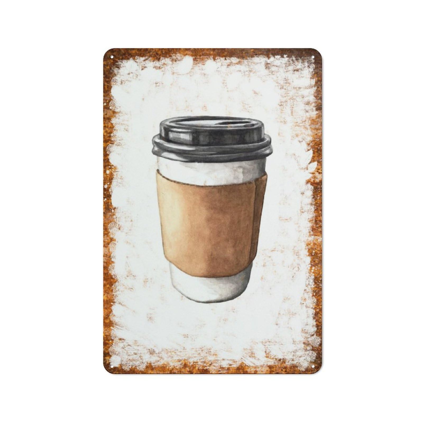 peiyeety Metal Tin SignCoffee Cup Minimalist Pattern Vintage Rustic Wall Art Kitchen Bathroom Bedroom Living Room Cafe Farmhouse Office Garage Home Bar Laundry Room Porch Patio 6x8 Inch