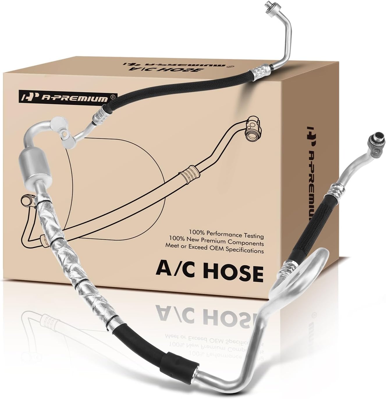 A-Premium A/C Discharge Line Hose Assembly Compatible with Chevrolet Malibu, 2016-2021, 1.5L, Compressor to Condenser