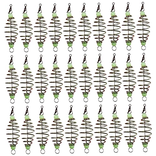 JUMPLAWN 30Pcs Luminous Fishing Bait Holders Durable Fishing Bait Cages for Outdoor Use Lightweight Design with Long Throw Distance Fishing Tool for Enthusiasts