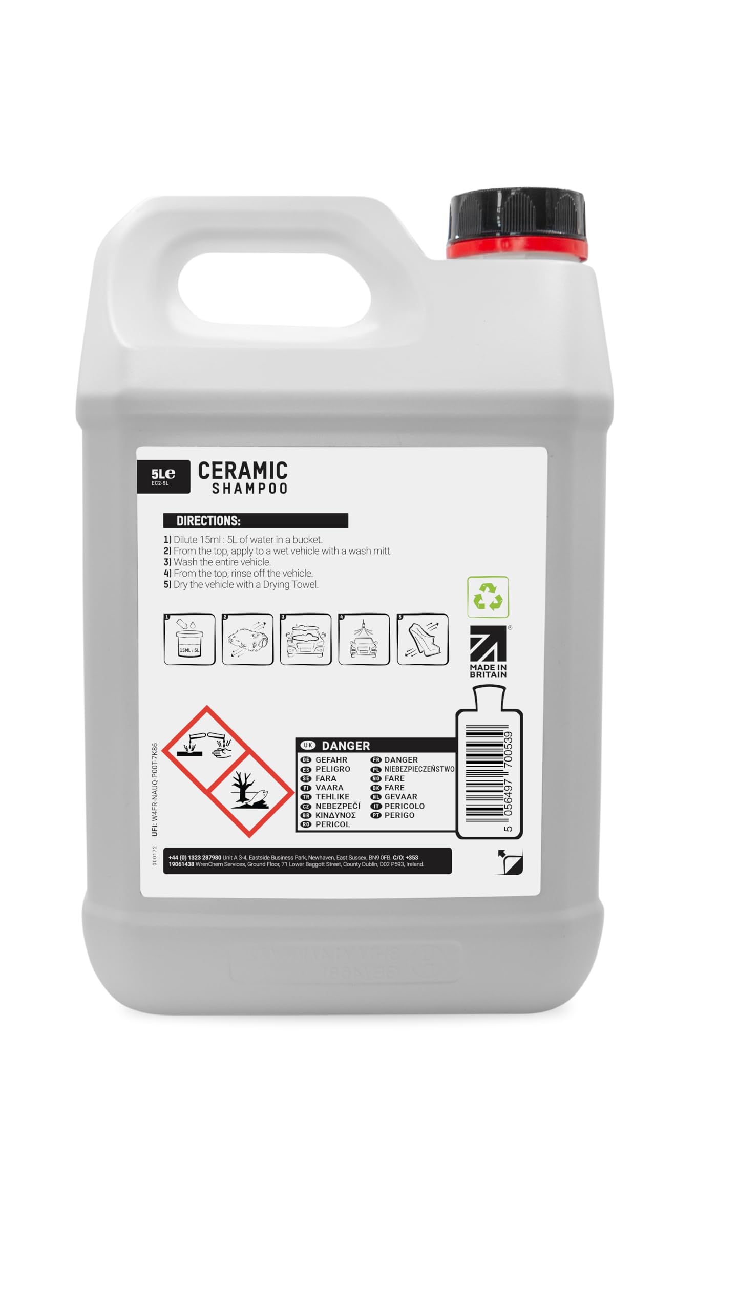ValetPRO Ceramic Shampoo 5L | Autoshampoo Konzentrat mit starker Reinigungsleistung | Keramik Auto Shampoo mit Schutzschicht vor Neuverschmutzung | längere Haltbarkeit für Keramikversiegelungen