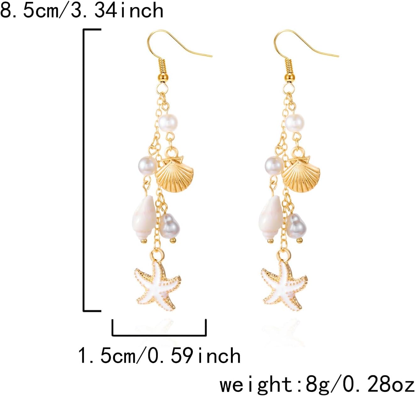 Pink Starfish Pearl Earrings for Women Boho Beach Earring Gold Conch Earring Bohemia Sea Shell Earrings Ocean Scallop Summer Jewelry Gifts - Image 7