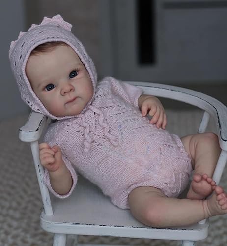 Miniatura 7 de Pinky - Muñeca realista de bebé Reborn de 18 pulgadas de vinilo de silicona de vinilo realista para recién nacidos, regalo para niños a partir de 3