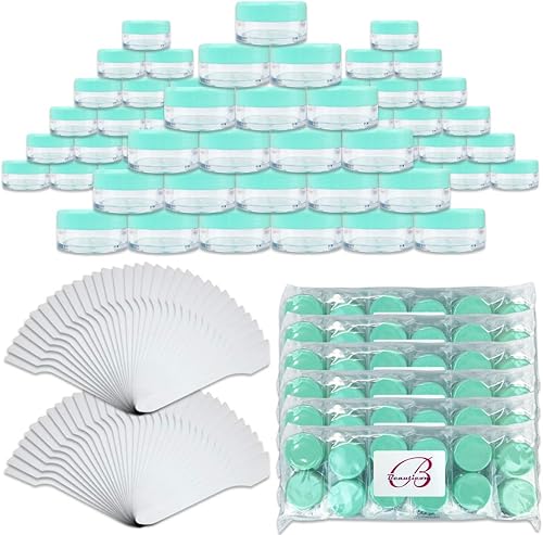 Miniatura 16 de Beauticom® 4 piezas de lavanda azul bebé tarro vacío de plástico transparente de 0.3 fl oz/0.35 oz recargable crema cosmética sombra de ojos uñas