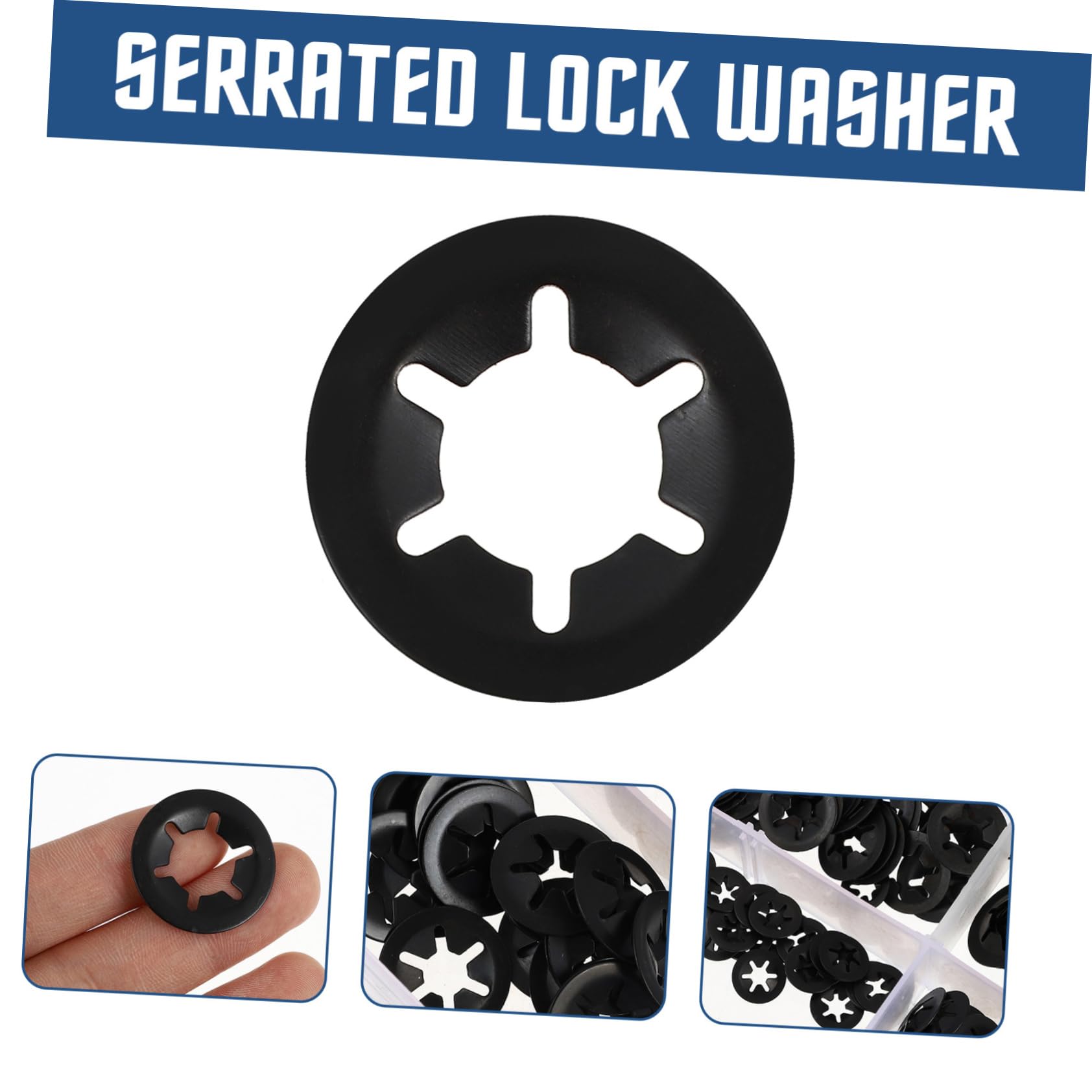 BELLIFFY Double Sided Toothed Locking Washer Set 280pcs Internal Serrated Lock Washers for Performance