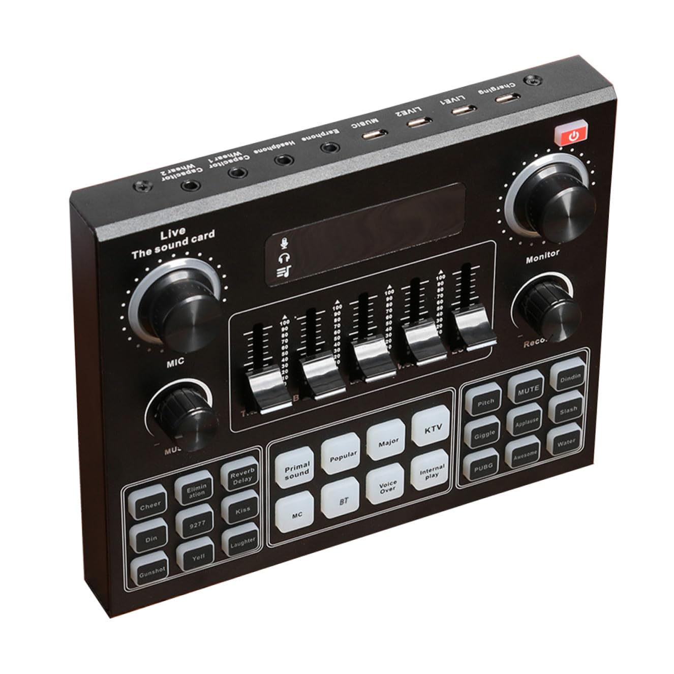 Voice Changer Audio Mixer for Live Streaming Dual Device Support Plug Sound Modulations Compatible with Phones Laptops-image-18