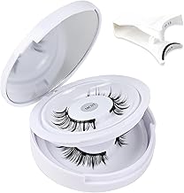 Magnetic Eyelashes (Set of 2 Pairs), Natural Magnetic False Eyelashes, 3D False Eyelashes with Storage Box, Clip Included, Black Natural Axis, No Glue Required, Long Lasting, Waterproof,