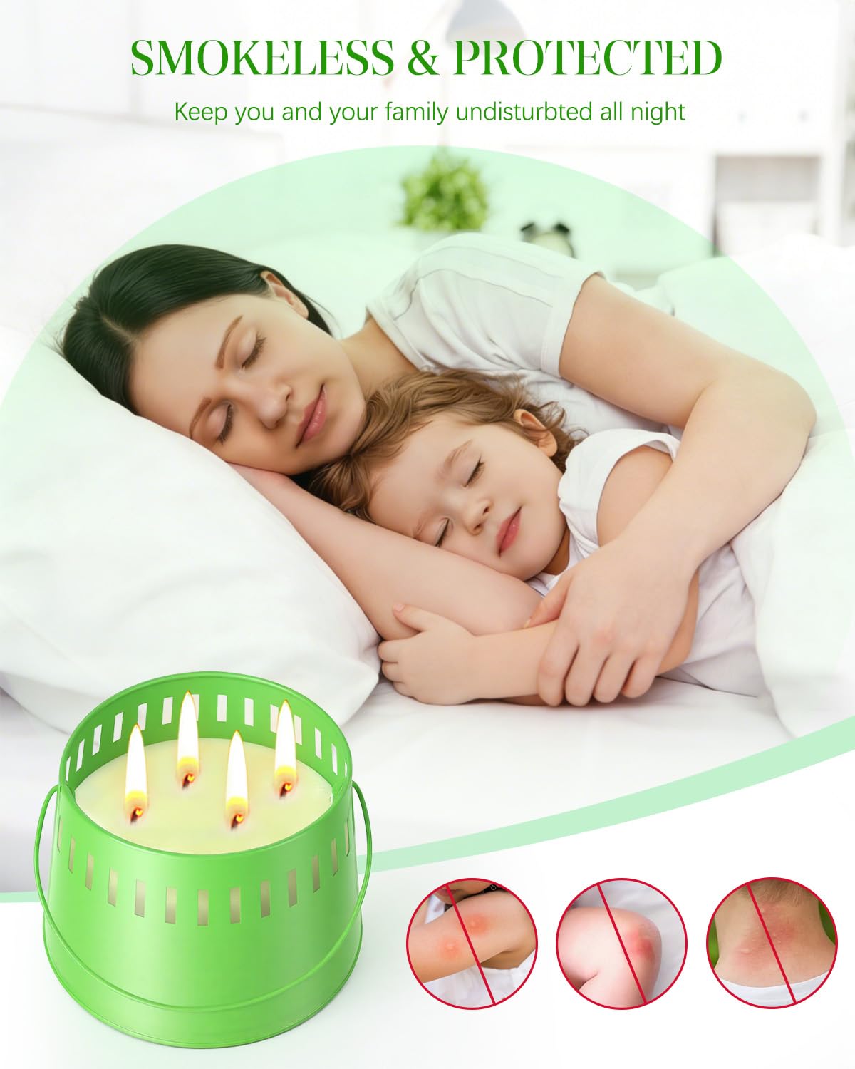 Grande Candela Citronella 4 Stoppini 80 Ore 100% Naturale per Esterno Giardino Campeggio