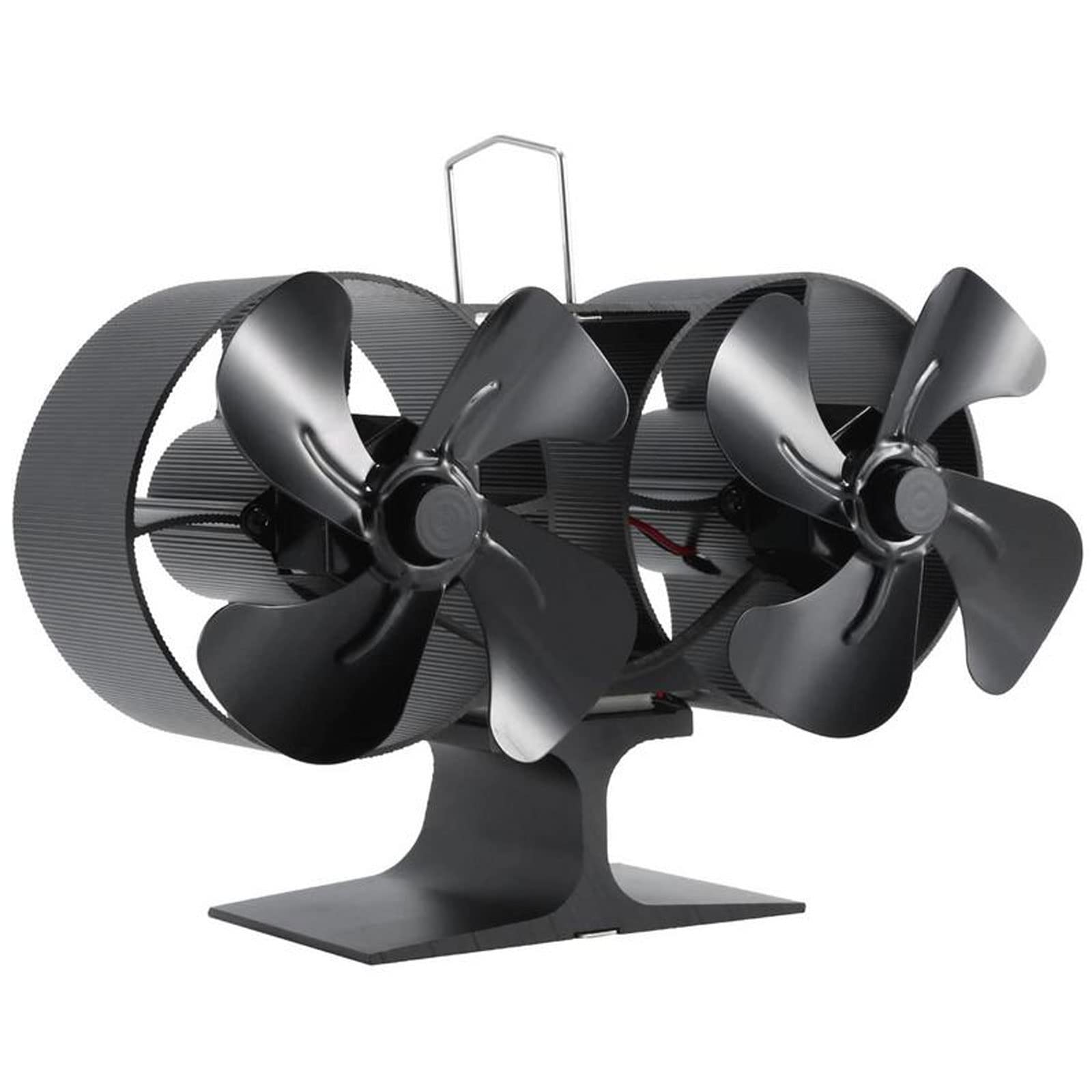 Ventilador para Estufa de leña Ventilador de 8 aspas para Chimenea Ventiladores ecológicos no eléctricos con 2 Motores para leña
