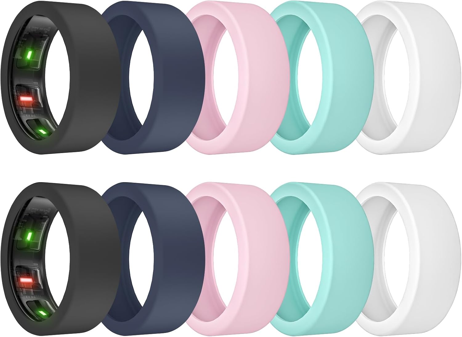 10 Pack Ring Cover for Oura Ring Gen 4/3, Silicone Protector for ULTRAHUMAN Ring AIR Working Out Accessories Men Women (All 10 Colors-5, S (6/7/8/9/10/11))