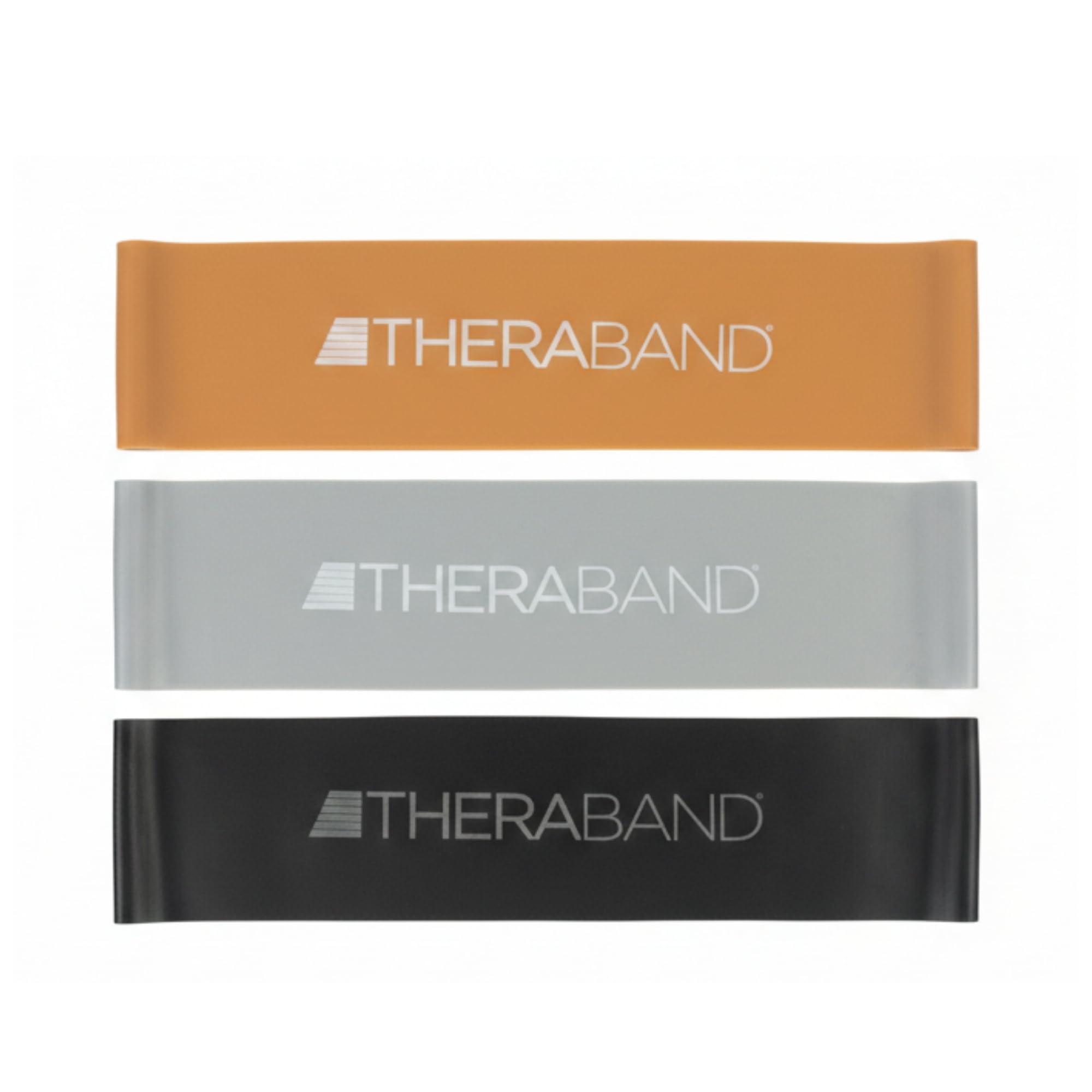 THERABAND Professional Resistance Band Loops Durable Resistance for Strength and Flexibility Exercises, Pilates, Yoga, Stretching, and Physical Therapy, 12" Continuous Loops (Black, Silver, Gold)-image-22