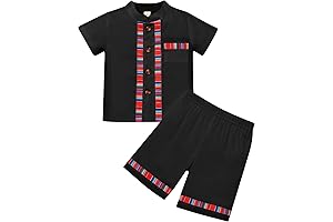 Baby Boy's Mexican Fiesta Attire: Embroidered Shirt and Shorts