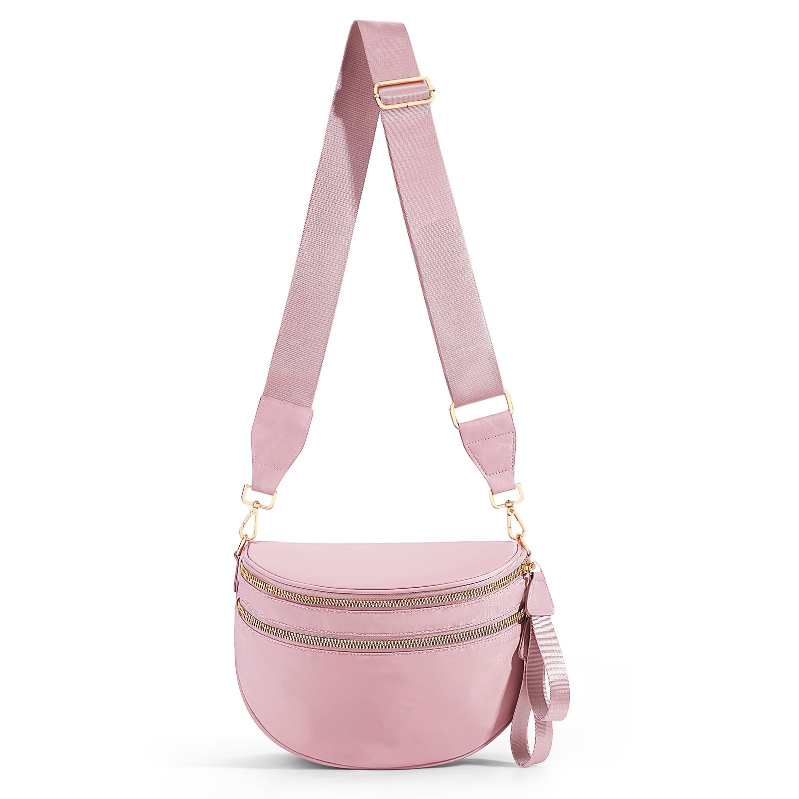 hibear Checkered Crossbody Bag Spacious Bum Bags for Women Nylon Crossbody Fanny Packs Checkered Purse Belt Wallet