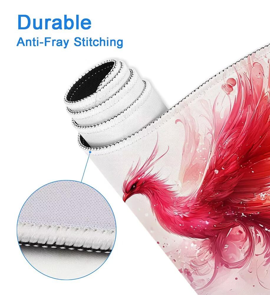 Tappetino Mouse XXL 1200 x 600 mm, Grande Tappetino per Mouse Animale, Mousepad Fenice Impermeabile e Antiscivolo per Accessori Scrivania, Gaming Mousepad XXL da Gioco per PC, Gaming, Ufficio, I-07