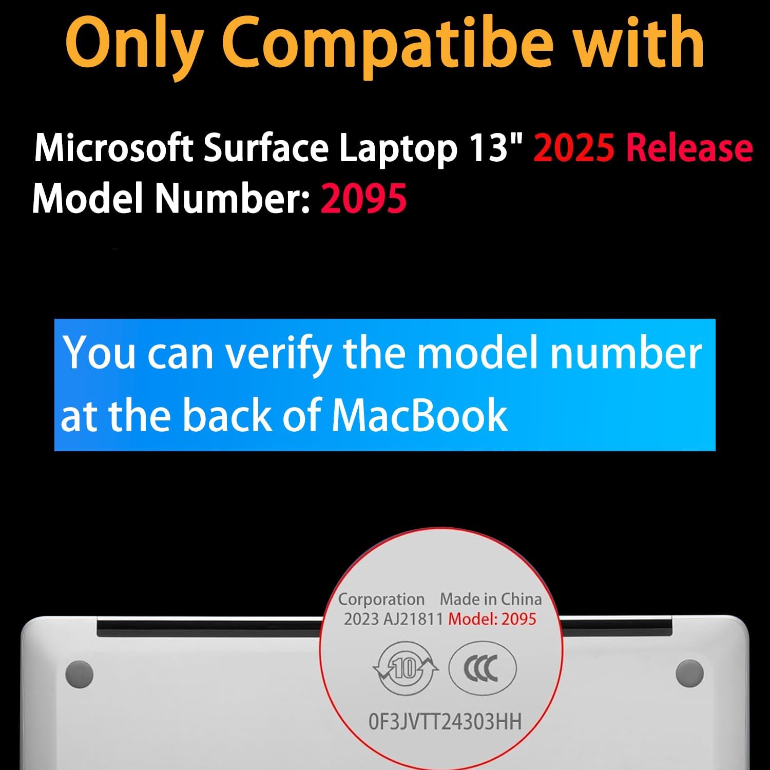 Teryeefi Floral Case for 13 inch Microsoft Surface Laptop Copilot+ PC 2025 Model 2095, Lightweight Protective Fashion Hard Shell with Keyboard Cover Screen Protector, Butterfly Flower - Image 2