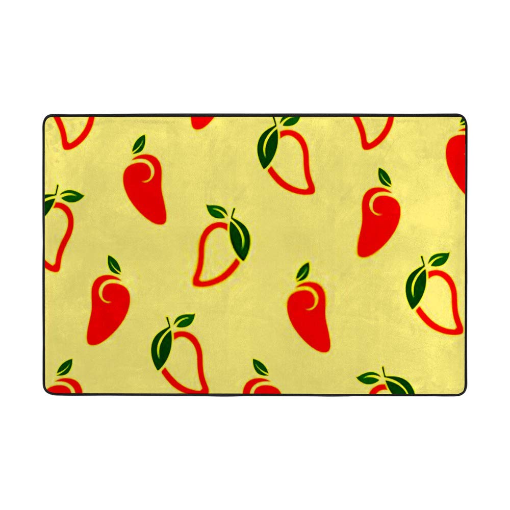 Tapis corail Mangue Fruits grand tapis de sol salon velours polyester