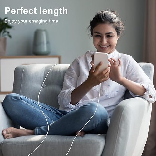 Miniatura 7 de Paquete de 2 cables USB C a Lightning de 6 pies certificado Apple MFi, cable de carga rápida tipo C de 6 pies para iPhone 14 13 12 11