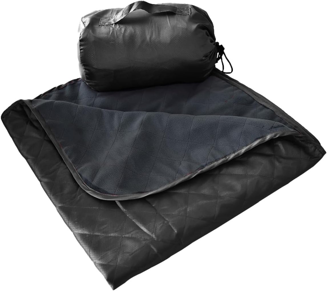 BESPORTBLE Outdoor Camping Blanket Warm Foldable Waterproof Picnic Mat Sand Proof Beach Blanket for Hiking and Travel, Portable Dark Charcoal Fleece Throw Suitable for Outdoor Recreation