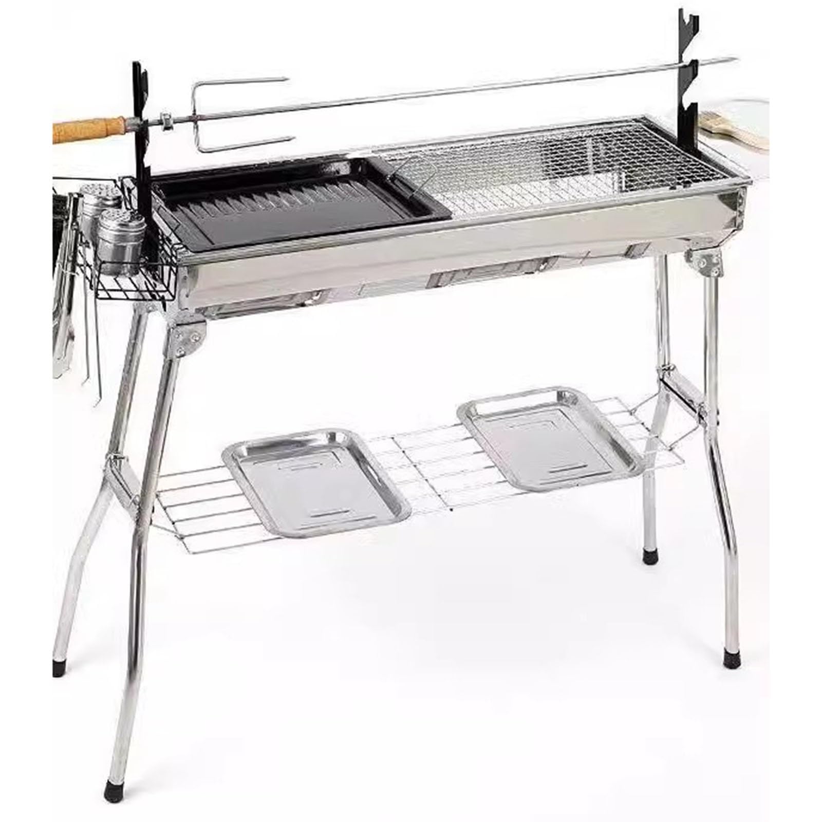 Shangguanyun456 One Color Outdoor Barbecue Grill Stainless Steel Barbecue Stove Outdoor Folding Portable Rack