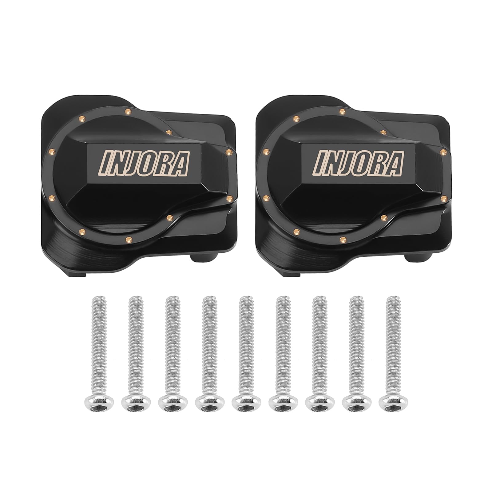 INJORA Black Coating Brass Front Rear Axle Diff Cover for RC Crawler TRX4M