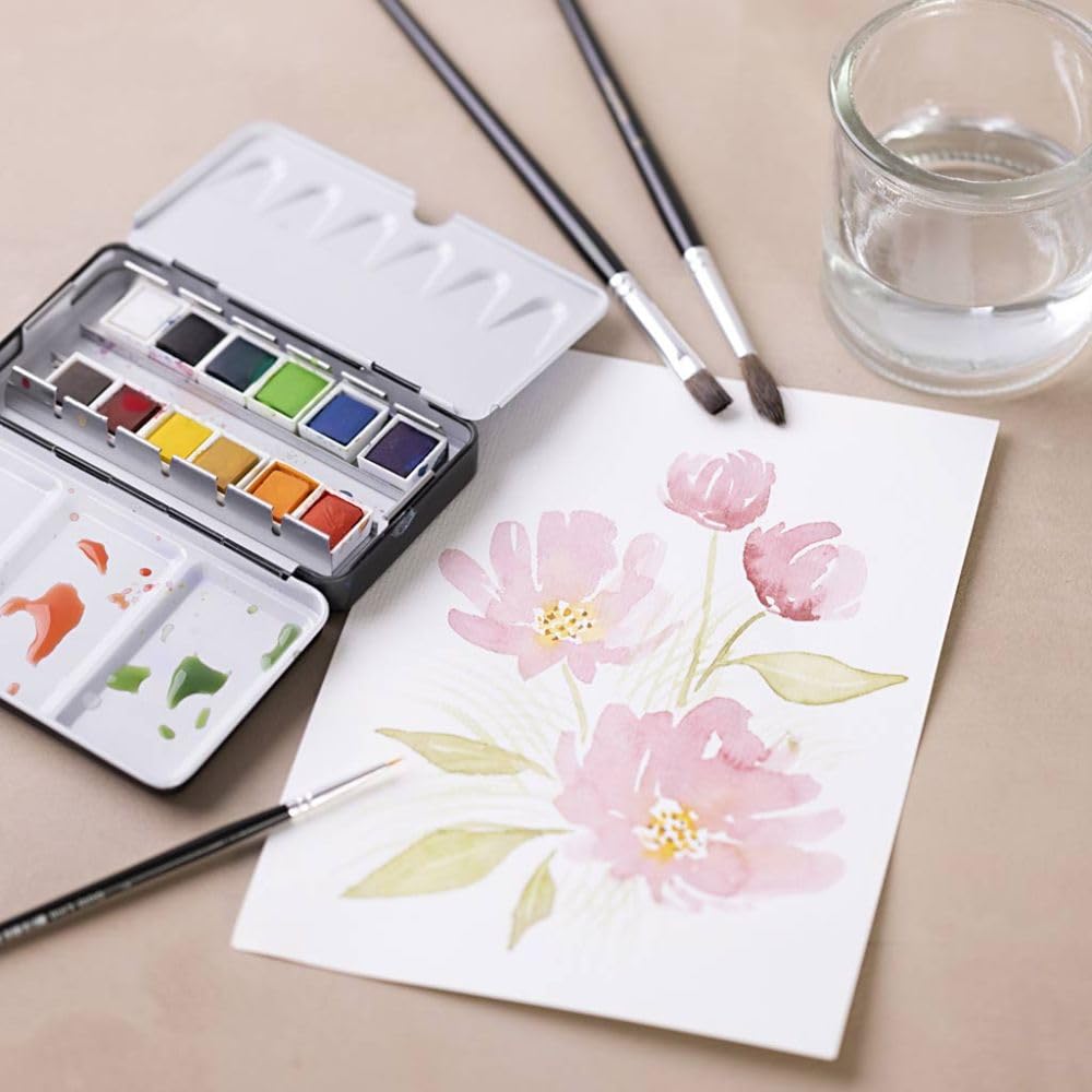 Creativ Starter Bastelset Aquarellfarben, 1 Packung, Schwarz, A5
