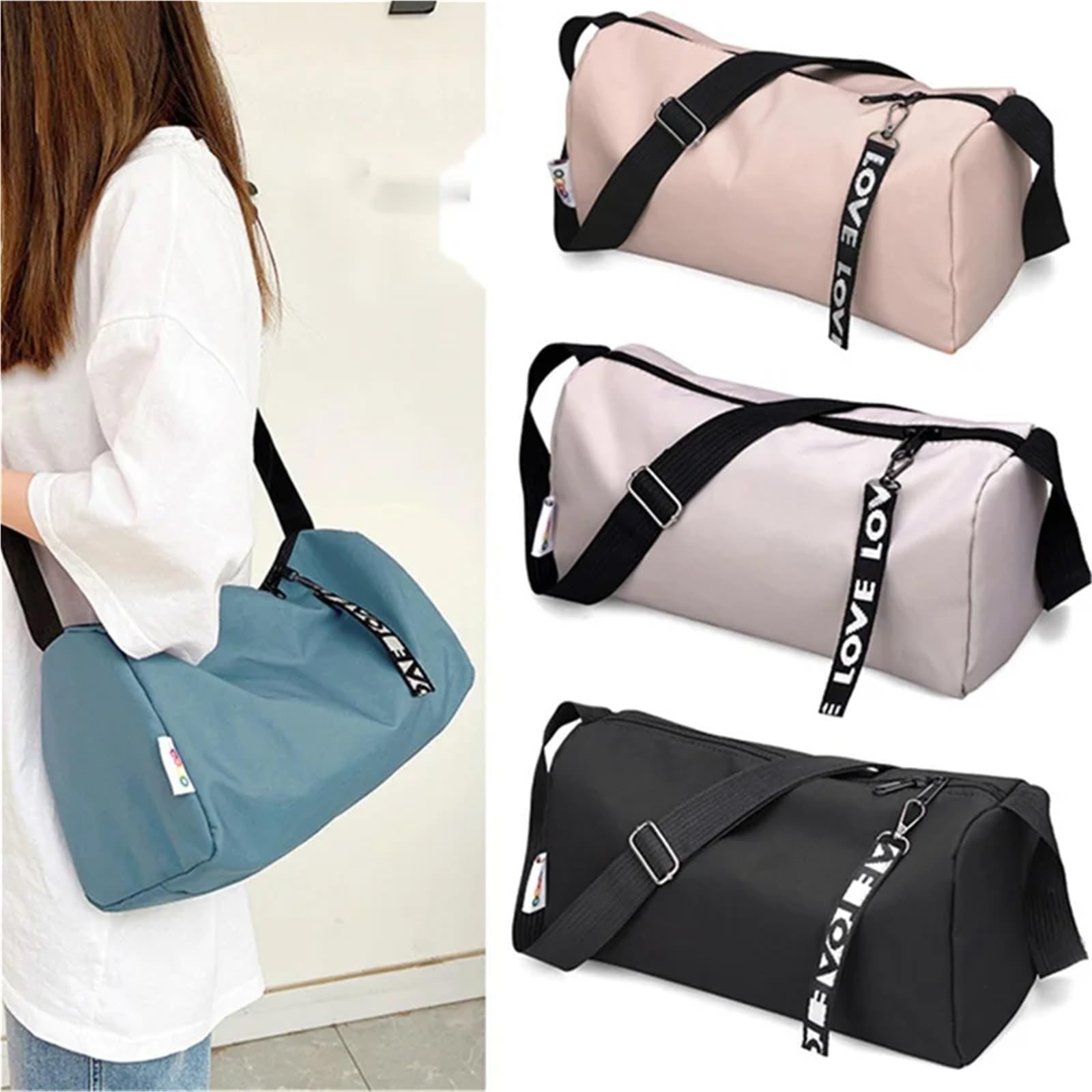 Sport Duffel Tasche Frauen Sporttasche wasserdichte Fitness Training Bag Outdoor Reise Duffle Bag Männer Sport Schwimmen Taschen Yoga Gym Sport Rucksack Für Sport, Reisen und Training(Black)