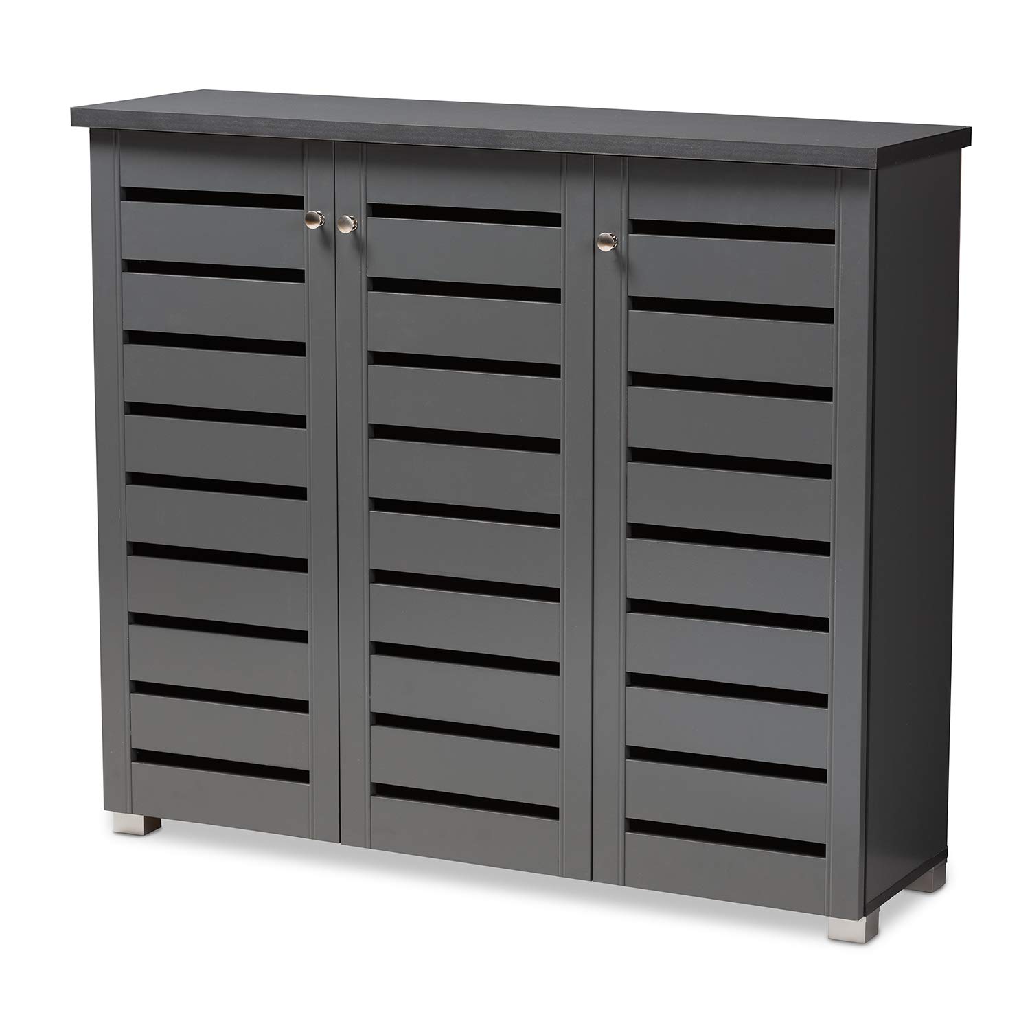 Baxton Studio Shoe Cabinets, One Size, Dark Gray
