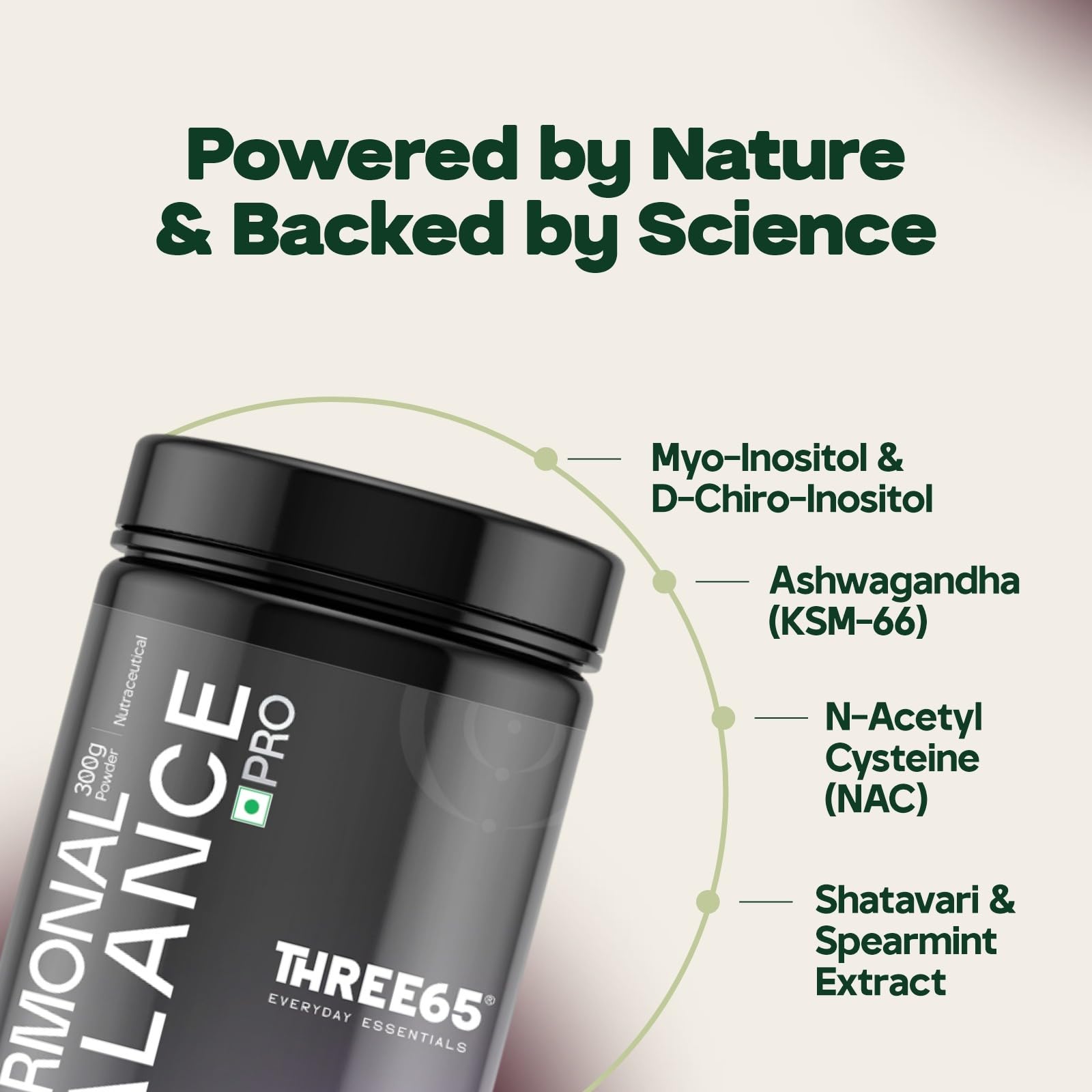 Three65 Hormonal Balance Pro | Myo-Inositol 40:1 with D-Chiro Inositol | Hormonal & Menstrual Support Supplement for Women | PCOS Nutritional Support | Cortisol & Metabolic Balance | 60-Day Supply — Amazon image 4