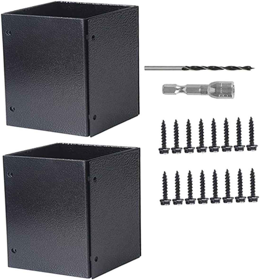 HOMSFOU 2sets Mailbox Post Protector Railing Post for Deck and Fence Square Base for Mailbox and Fence