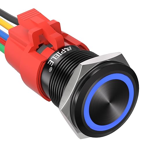 Interruptor de botón Apiele GQ19F-11EZ de 19mm, con anillo LED 1NO1NC