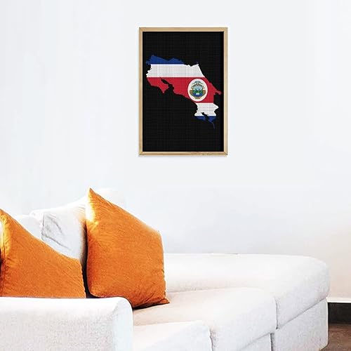 Miniatura 6 de Costa Rica Flag Map Diamond Wall Art Kits Square Full Drill Picture Home Wall Decoration Gift