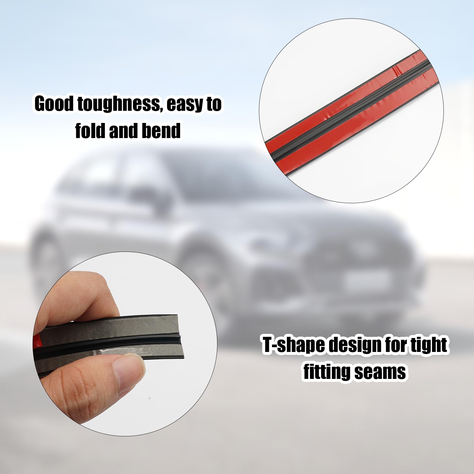 Guarnizione Parabrezza Auto 8m - Gomma Autoadesiva 19mm, Forma A T Per Porte E Finestrini - Foto 12