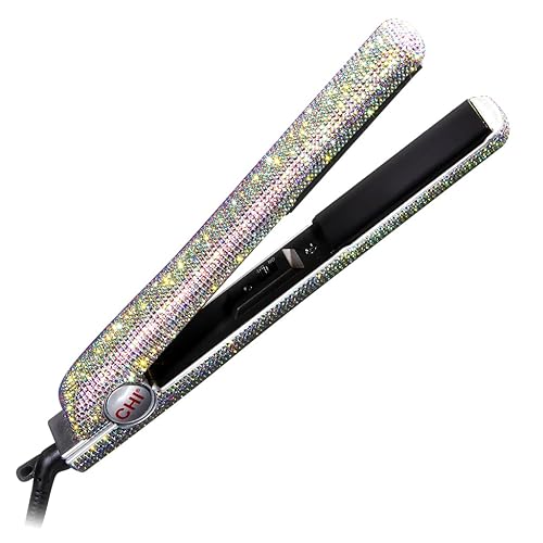 CHI The Sparkler Lava Ceramic Flat Iron, Special Edition, Hair Straightener For An Even & Smooth Finish, 11 Foot Cord For Convenience, 1" Iron, Silver - 1 Count (Pack of 1) - Silver