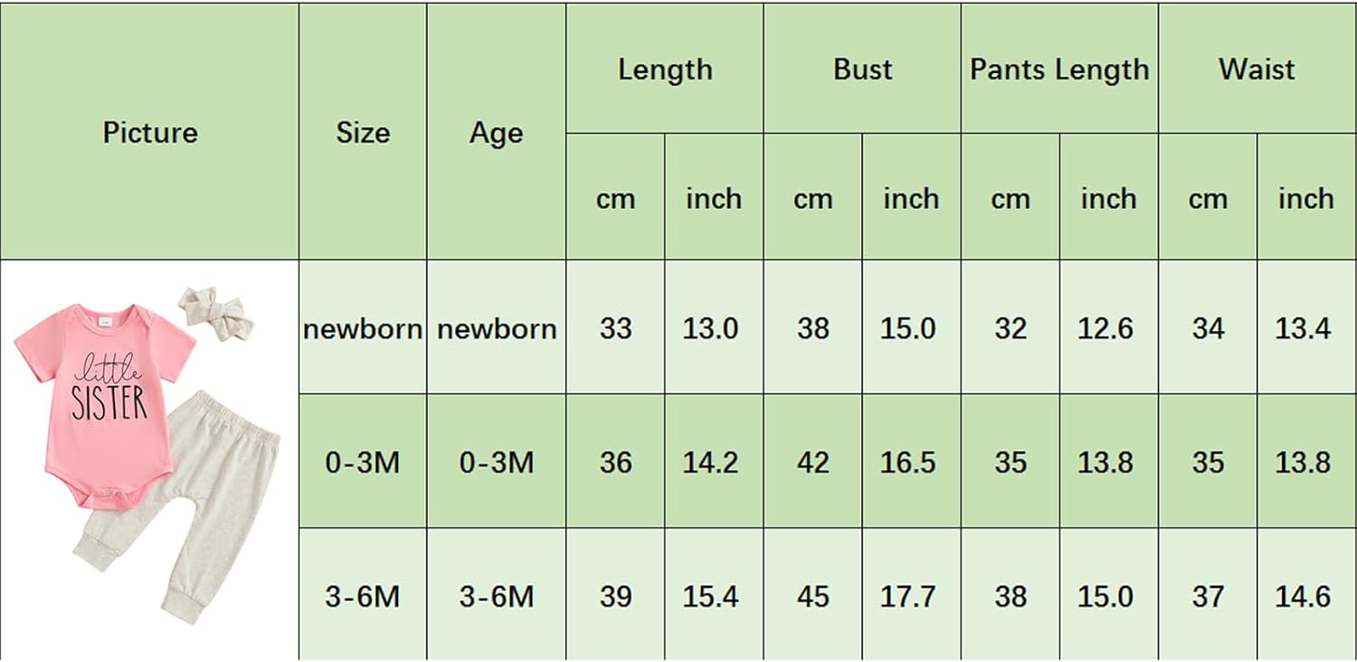 Newborn Baby Girl Clothes Little Sister Romper Lil Sis Short Sleeve Tshirt Pants Headband Summer Infant Clothes - Image 6