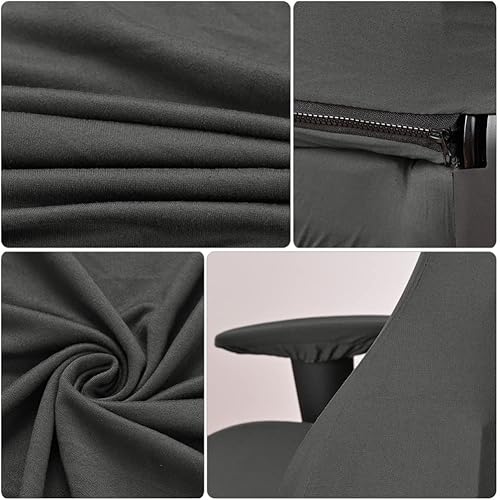 Miniatura 7 de 1 juego de fundas para silla, fundas extraíbles y lavables para silla de cocina, comedor, para el hogar, cocina, restaurante, color gris oscuro,