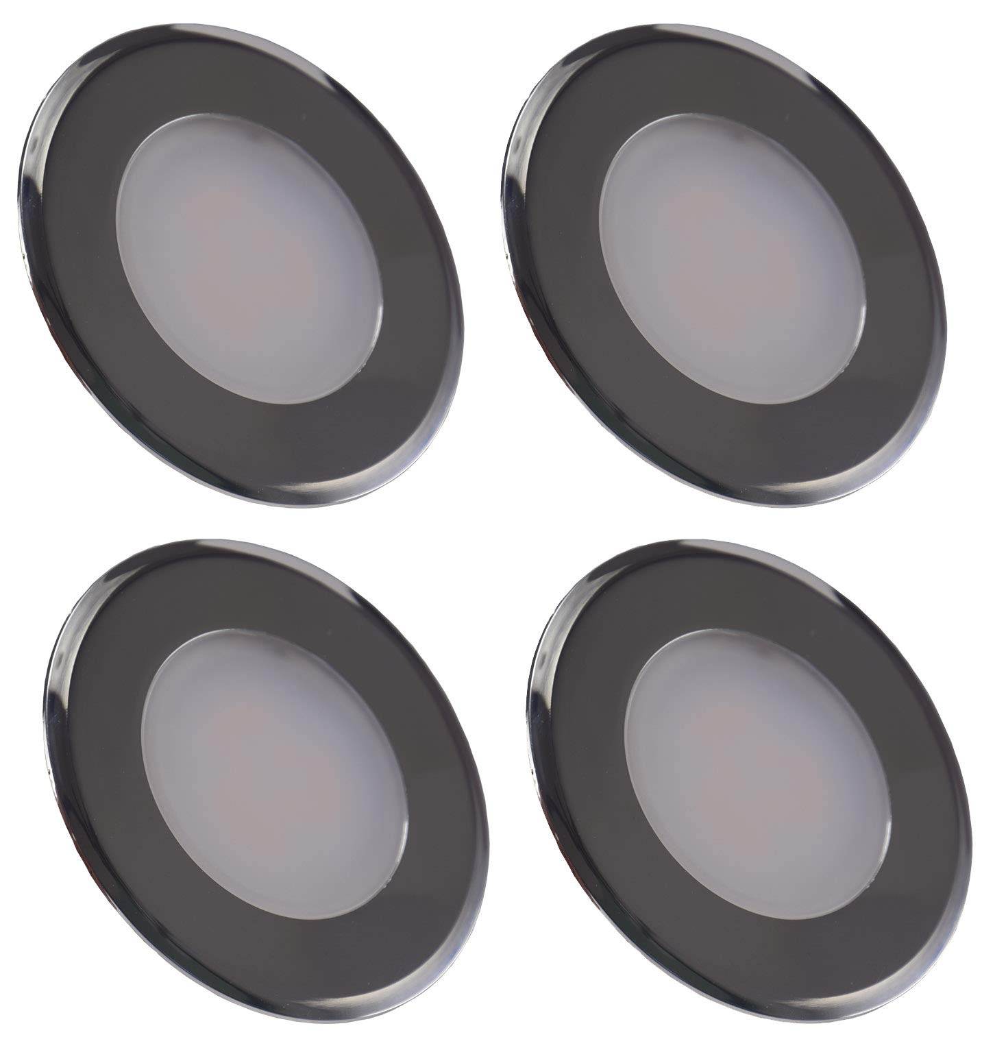 ChiliTec LED Einbauleuchte Treppenlicht - Stufenleicht für Unterputz Dosen - 2Watt 150Lumen - für 60mm UP-Dosen - 230V Stufenbeleuchtung 4er Set Weiß