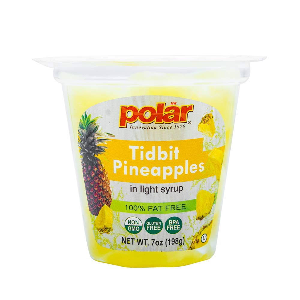 MW Polar Snack Cup, Pineapple Tidbits in Light Syrup, 7 Ounce (Pack of 12)